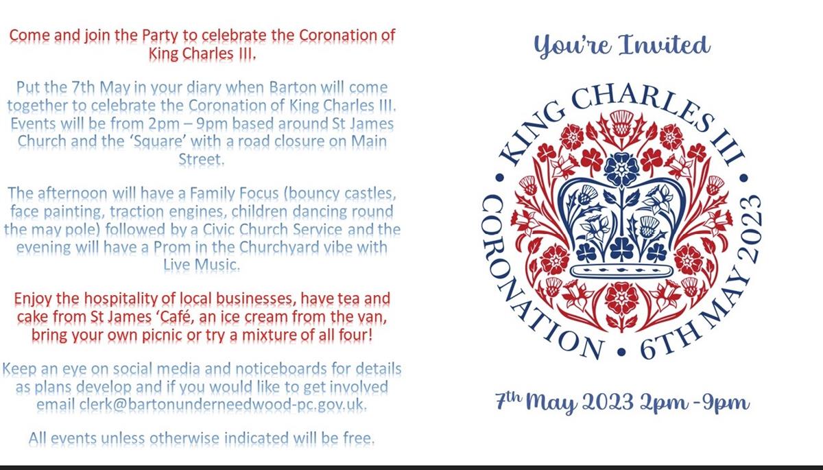 King Charles III Coronation Barton Under Needwood Parish Council